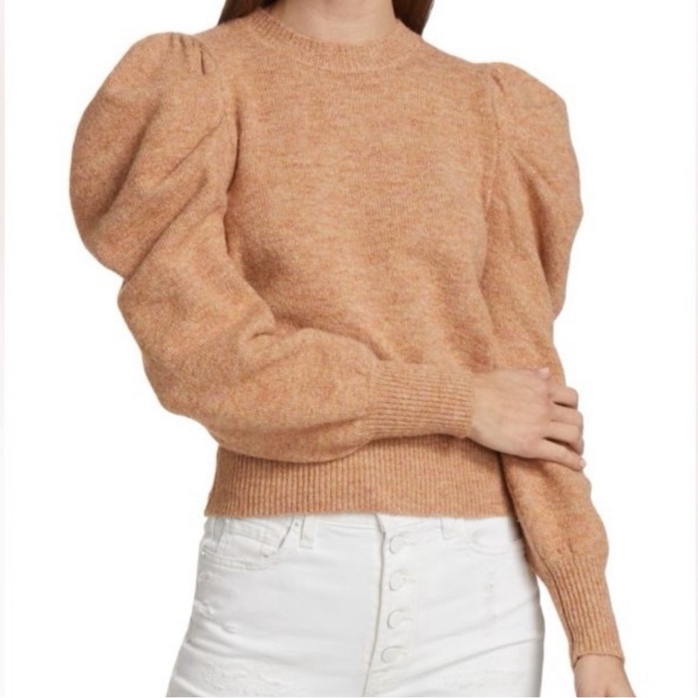 Worn 1x Astr the Label Women's Tan Puff Sleeve Sweater